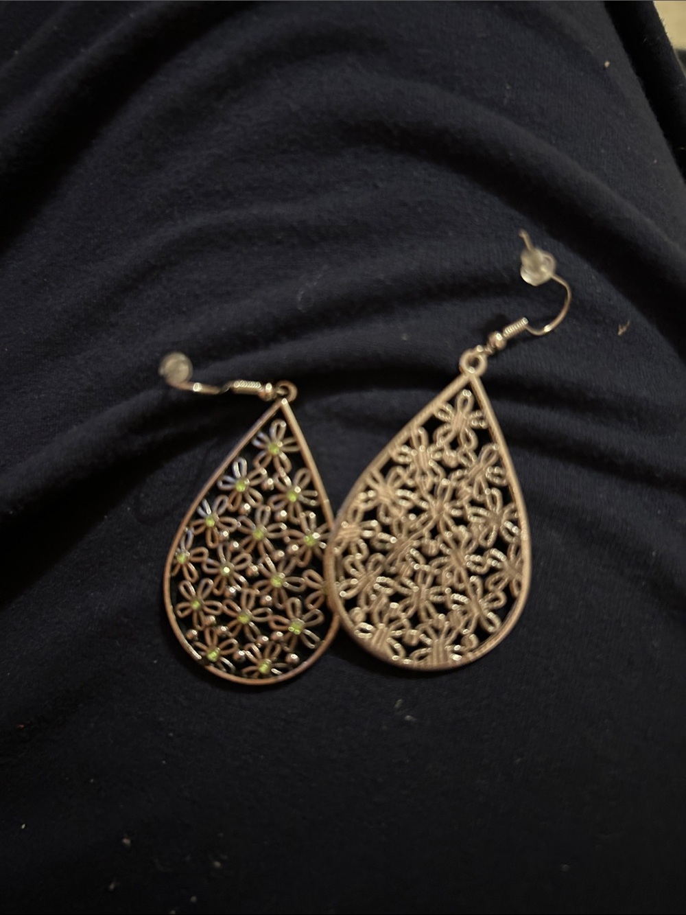 Gold Floral Filigree Teardrop Earrings - Lightweight Women’s Jewelry